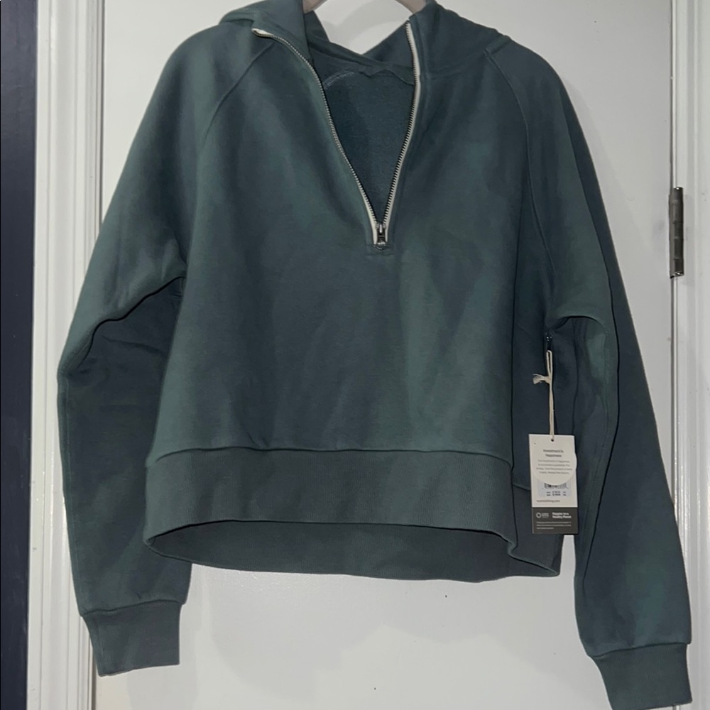 Vuori Forest Green Half-Zip Hoodie Sweater - Picture 3 of 5